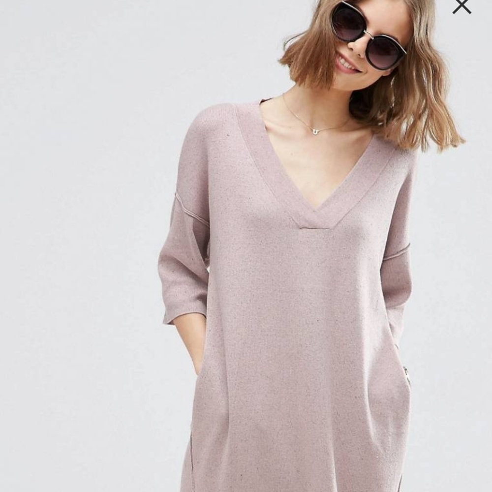 ASOS × Oversized Jumper Dress with V-neck NWOT